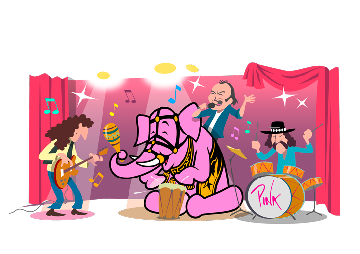 1979–2001 — Famous musicians at the Pink Elephant Bar