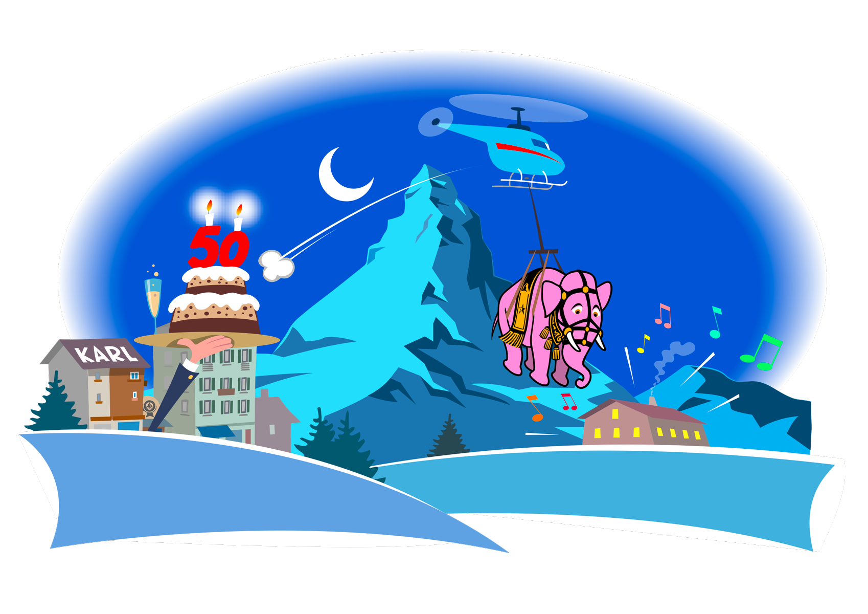 1980 — The Flying Elephant party at Schwarzsee