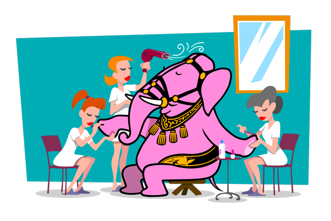 2021 — The Pink Elephant on display in Zermatt